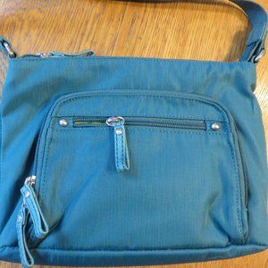 City Scape turquoise nylon crossbody med.bag nwt